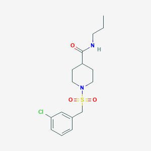 molecular formula C16H23ClN2O3S B4519377 1-[(3-CHLOROPHENYL)METHANESULFONYL]-N-PROPYLPIPERIDINE-4-CARBOXAMIDE 