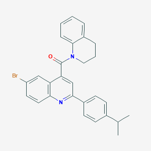 molecular formula C28H25BrN2O B451939 1-{[6-Bromo-2-(4-isopropylphenyl)-4-quinolinyl]carbonyl}-1,2,3,4-tetrahydroquinoline 