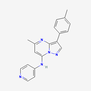 molecular formula C19H17N5 B4519408 N-[5-methyl-3-(4-methylphenyl)pyrazolo[1,5-a]pyrimidin-7-yl]pyridin-4-amine 