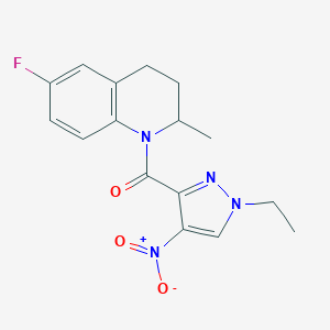(1-Ethyl-4-nitro-1H-pyrazol-3-yl)-(6-fluoro-2-methyl-3,4-dihydro-2H-quinolin-1-yl)-methanone
