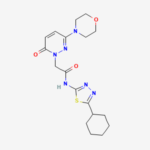 molecular formula C18H24N6O3S B4519429 N-[(2E)-5-cyclohexyl-1,3,4-thiadiazol-2(3H)-ylidene]-2-[3-(morpholin-4-yl)-6-oxopyridazin-1(6H)-yl]acetamide 