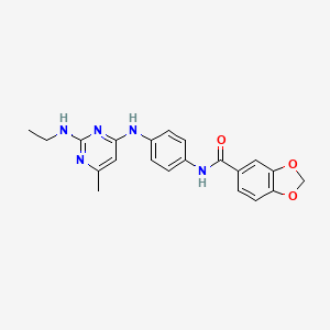 N-(4-{[2-(ETHYLAMINO)-6-METHYLPYRIMIDIN-4-YL]AMINO}PHENYL)-2H-1,3-BENZODIOXOLE-5-CARBOXAMIDE