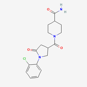 molecular formula C17H20ClN3O3 B4519476 1-{[1-(2-Chlorophenyl)-5-oxopyrrolidin-3-yl]carbonyl}piperidine-4-carboxamide 