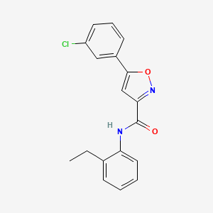 molecular formula C18H15ClN2O2 B4519576 5-(3-chlorophenyl)-N-(2-ethylphenyl)-1,2-oxazole-3-carboxamide 