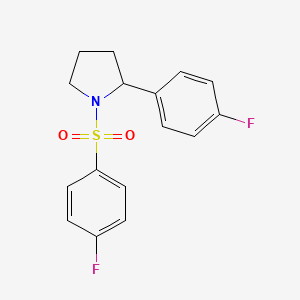 molecular formula C16H15F2NO2S B4519621 2-(4-fluorophenyl)-1-[(4-fluorophenyl)sulfonyl]pyrrolidine 