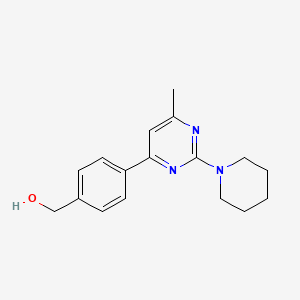 {4-[6-methyl-2-(1-piperidinyl)-4-pyrimidinyl]phenyl}methanol