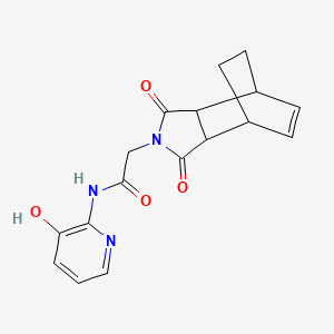 2-(3,5-dioxo-4-azatricyclo[5.2.2.02,6]undec-8-en-4-yl)-N-(3-hydroxypyridin-2-yl)acetamide