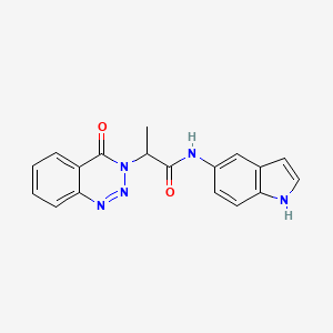 molecular formula C18H15N5O2 B4519679 N-1H-indol-5-yl-2-(4-oxo-1,2,3-benzotriazin-3(4H)-yl)propanamide 