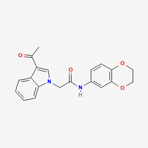 2-(3-acetyl-1H-indol-1-yl)-N-(2,3-dihydro-1,4-benzodioxin-6-yl)acetamide