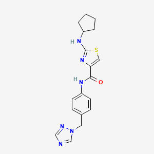 2-(cyclopentylamino)-N-[4-(1H-1,2,4-triazol-1-ylmethyl)phenyl]-1,3-thiazole-4-carboxamide