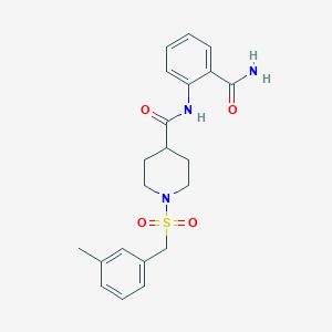 molecular formula C21H25N3O4S B4519725 N-[2-(aminocarbonyl)phenyl]-1-[(3-methylbenzyl)sulfonyl]-4-piperidinecarboxamide 