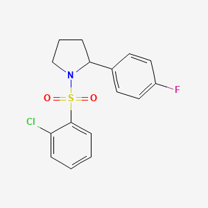 molecular formula C16H15ClFNO2S B4519738 1-[(2-chlorophenyl)sulfonyl]-2-(4-fluorophenyl)pyrrolidine 