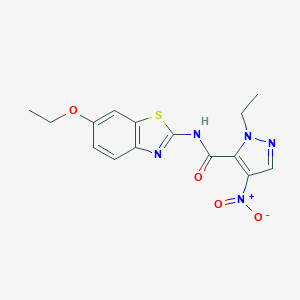 molecular formula C15H15N5O4S B451974 N-(6-ethoxy-1,3-benzothiazol-2-yl)-1-ethyl-4-nitro-1H-pyrazole-5-carboxamide 