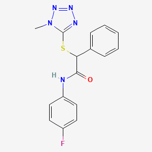 N-(4-fluorophenyl)-2-[(1-methyl-1H-tetrazol-5-yl)thio]-2-phenylacetamide