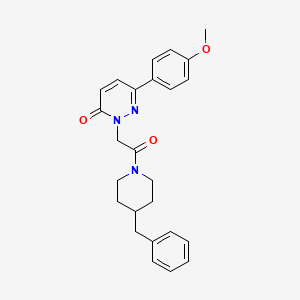 molecular formula C25H27N3O3 B4519778 2-[2-(4-benzylpiperidin-1-yl)-2-oxoethyl]-6-(4-methoxyphenyl)pyridazin-3(2H)-one 