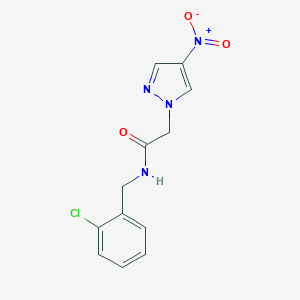 molecular formula C12H11ClN4O3 B451979 N-(2-chlorobenzyl)-2-{4-nitro-1H-pyrazol-1-yl}acetamide 