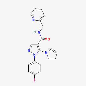 1-(4-fluorophenyl)-N-(pyridin-2-ylmethyl)-5-(1H-pyrrol-1-yl)-1H-pyrazole-4-carboxamide