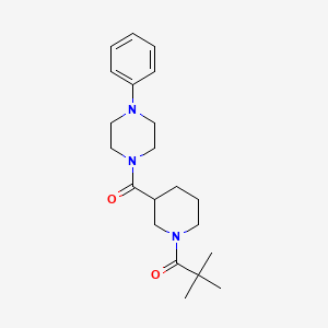 2,2-dimethyl-1-[3-(4-phenylpiperazine-1-carbonyl)piperidin-1-yl]propan-1-one