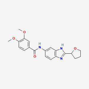 3,4-dimethoxy-N-[2-(tetrahydrofuran-2-yl)-1H-benzimidazol-5-yl]benzamide