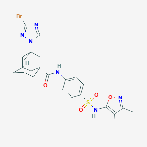 molecular formula C24H27BrN6O4S B451981 3-(3-bromo-1H-1,2,4-triazol-1-yl)-N-(4-{[(3,4-dimethyl-5-isoxazolyl)amino]sulfonyl}phenyl)-1-adamantanecarboxamide 
