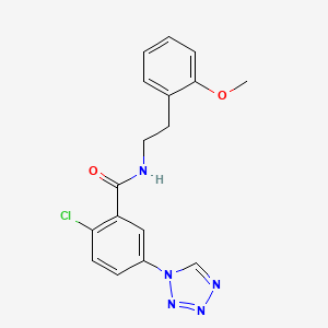 molecular formula C17H16ClN5O2 B4519840 2-chloro-N-[2-(2-methoxyphenyl)ethyl]-5-(1H-tetrazol-1-yl)benzamide 