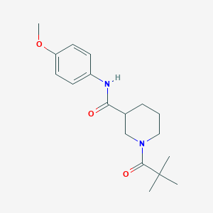 molecular formula C18H26N2O3 B4519872 1-(2,2-dimethylpropanoyl)-N-(4-methoxyphenyl)piperidine-3-carboxamide 