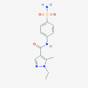 molecular formula C13H16N4O3S B451988 1-ethyl-5-methyl-N-(4-sulfamoylphenyl)-1H-pyrazole-4-carboxamide 
