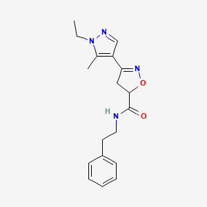 3-(1-ethyl-5-methyl-1H-pyrazol-4-yl)-N-(2-phenylethyl)-4,5-dihydro-5-isoxazolecarboxamide