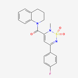 molecular formula C20H18FN3O3S B4519899 1-{[5-(4-fluorophenyl)-2-methyl-1,1-dioxido-2H-1,2,6-thiadiazin-3-yl]carbonyl}-1,2,3,4-tetrahydroquinoline 