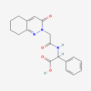 {[(3-oxo-5,6,7,8-tetrahydro-2(3H)-cinnolinyl)acetyl]amino}(phenyl)acetic acid