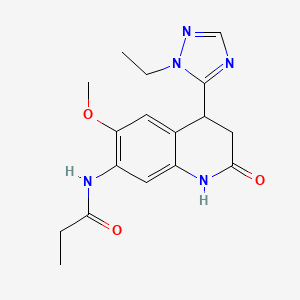 N-[4-(1-ethyl-1H-1,2,4-triazol-5-yl)-6-methoxy-2-oxo-1,2,3,4-tetrahydroquinolin-7-yl]propanamide