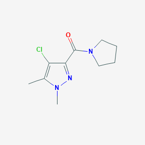 molecular formula C10H14ClN3O B451995 4-chloro-1,5-dimethyl-3-(1-pyrrolidinylcarbonyl)-1H-pyrazole 