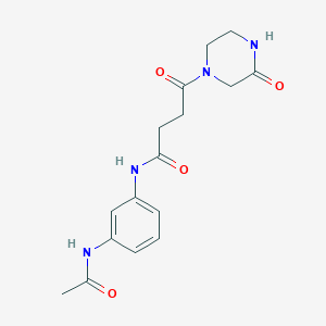 N-[3-(acetylamino)phenyl]-4-oxo-4-(3-oxopiperazino)butanamide