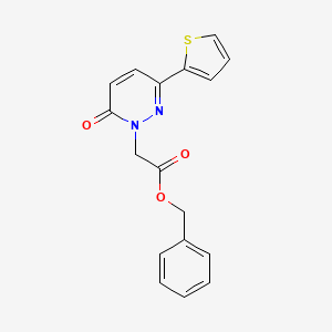 molecular formula C17H14N2O3S B4519983 benzyl [6-oxo-3-(thiophen-2-yl)pyridazin-1(6H)-yl]acetate 