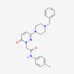 molecular formula C23H24FN5O2 B4520009 2-(3-(4-benzylpiperazin-1-yl)-6-oxopyridazin-1(6H)-yl)-N-(4-fluorophenyl)acetamide 