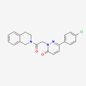 molecular formula C21H18ClN3O2 B4520012 6-(4-chlorophenyl)-2-(2-(3,4-dihydroisoquinolin-2(1H)-yl)-2-oxoethyl)pyridazin-3(2H)-one 