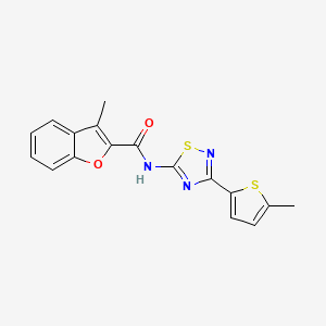 3-methyl-N-[3-(5-methylthiophen-2-yl)-1,2,4-thiadiazol-5-yl]-1-benzofuran-2-carboxamide