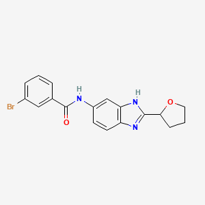 3-bromo-N-[2-(tetrahydrofuran-2-yl)-1H-benzimidazol-5-yl]benzamide