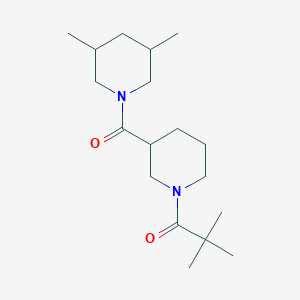 1-{3-[(3,5-DIMETHYLPIPERIDINO)CARBONYL]PIPERIDINO}-2,2-DIMETHYL-1-PROPANONE