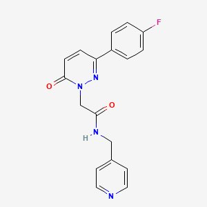 molecular formula C18H15FN4O2 B4520105 2-[3-(4-fluorophenyl)-6-oxo-1(6H)-pyridazinyl]-N-(4-pyridinylmethyl)acetamide 