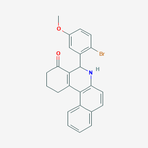 molecular formula C24H20BrNO2 B452011 5-(2-bromo-5-methoxyphenyl)-2,3,5,6-tetrahydrobenzo[a]phenanthridin-4(1H)-one 
