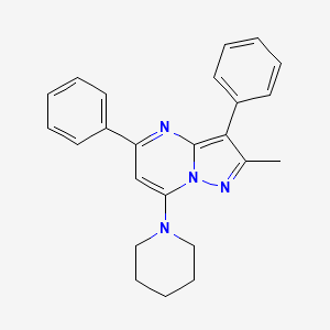 molecular formula C24H24N4 B4520112 2-methyl-3,5-diphenyl-7-(1-piperidinyl)pyrazolo[1,5-a]pyrimidine 