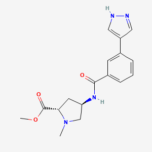 methyl (2S,4R)-1-methyl-4-{[3-(1H-pyrazol-4-yl)benzoyl]amino}pyrrolidine-2-carboxylate