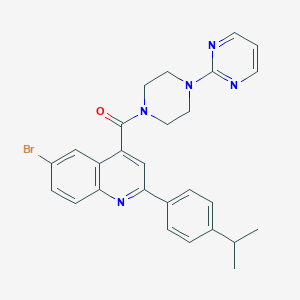 molecular formula C27H26BrN5O B452014 6-Bromo-2-(4-isopropylphenyl)-4-[(4-pyrimidin-2-ylpiperazin-1-yl)carbonyl]quinoline 
