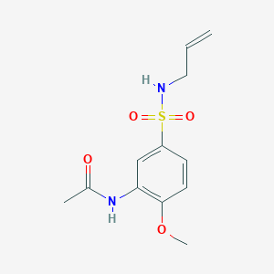 molecular formula C12H16N2O4S B4520142 N-[2-methoxy-5-(prop-2-en-1-ylsulfamoyl)phenyl]acetamide 