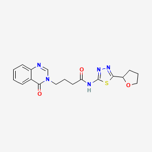 4-(4-oxoquinazolin-3(4H)-yl)-N-[(2Z)-5-(tetrahydrofuran-2-yl)-1,3,4-thiadiazol-2(3H)-ylidene]butanamide