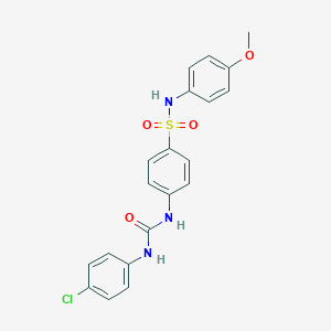 molecular formula C20H18ClN3O4S B452015 4-{[(4-chloroanilino)carbonyl]amino}-N-(4-methoxyphenyl)benzenesulfonamide 