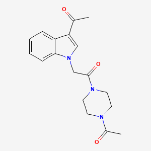 molecular formula C18H21N3O3 B4520167 2-(3-acetyl-1H-indol-1-yl)-1-(4-acetylpiperazin-1-yl)ethanone 