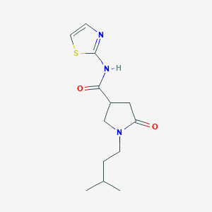 1-(3-methylbutyl)-5-oxo-N-(1,3-thiazol-2-yl)pyrrolidine-3-carboxamide