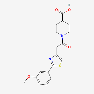 molecular formula C18H20N2O4S B4520229 1-{[2-(3-Methoxyphenyl)-1,3-thiazol-4-yl]acetyl}piperidine-4-carboxylic acid 